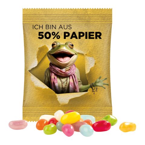 Minitüte 10 g American Style Jelly Beans weiß | ohne Werbeanbringung | Folie mit ca. 50% Papier
