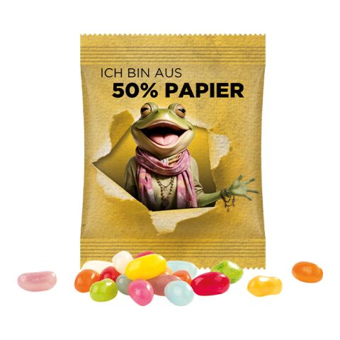 Minitüte 10g, American Style Jelly Beans weiß | ohne Werbeanbringung | Folie mit ca. 50% Papier