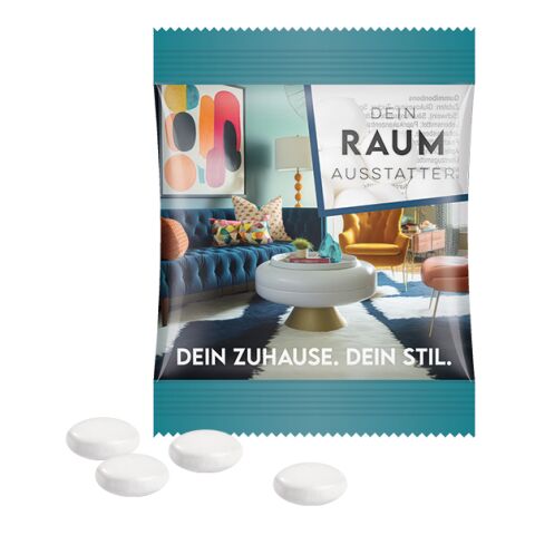 Minitüte 8 g, Mentos Kaudragee weiß | ohne Werbeanbringung | Mentos Kaudragee Mint | Folie mit 50% Papier