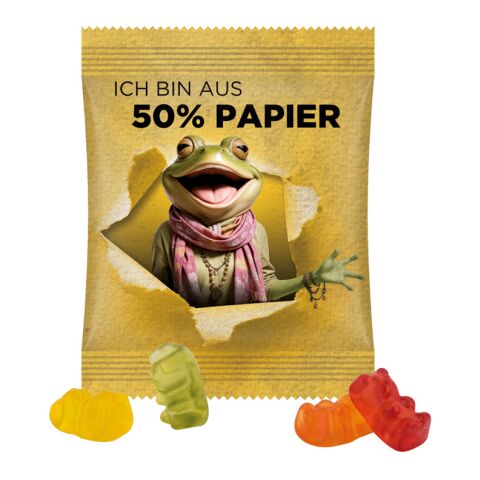 Minitüte 12 g Trolli vegane Fruchtgummi Bärchen weiß | ohne Werbeanbringung | Folie mit ca. 50% Papier