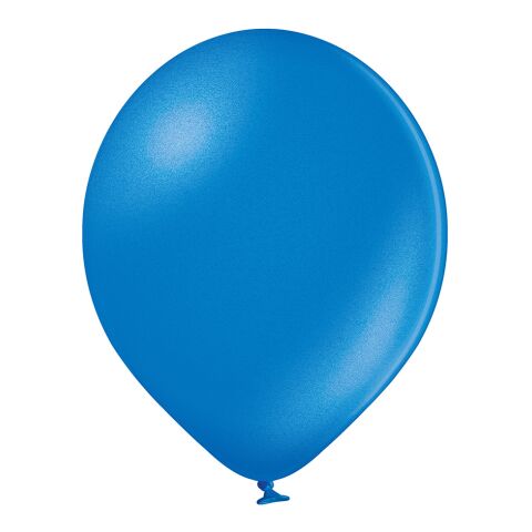 Werbeartikel Luftballon Metallic – mittelblau – 100/110 cm – mit Logo bedruckt für Messen und Events
