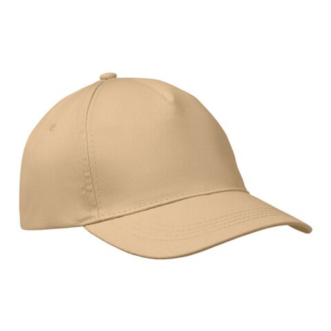 Werbeartikel 5-Panel-Baseball-Cap – elfenbein – mit Logo bedruckt