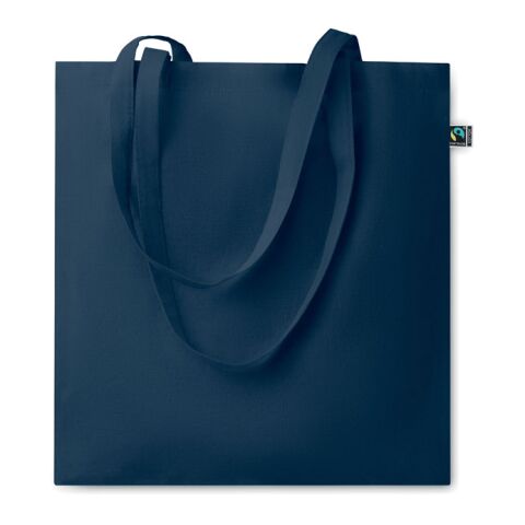 Werbeartikel Einkaufstasche Fairtrade 140g – blau – mit Logo bedruckt