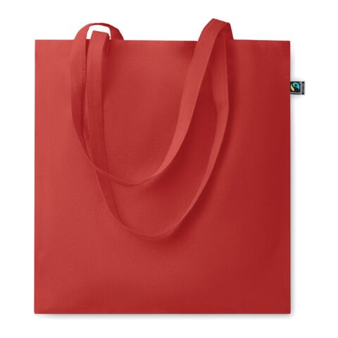 Werbeartikel Einkaufstasche Fairtrade 140g – rot – mit Logo bedruckt