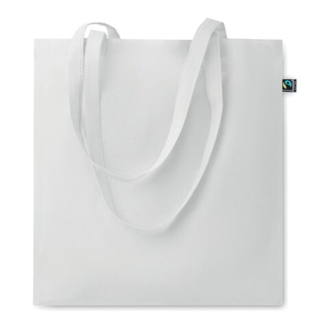 Werbeartikel Einkaufstasche Fairtrade 140g – weiß – mit Logo bedruckt