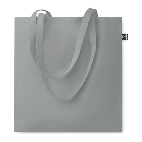 Werbeartikel Einkaufstasche Fairtrade 140g – grau – mit Logo bedruckt