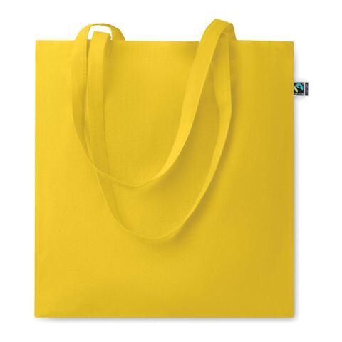 Werbeartikel Einkaufstasche Fairtrade 140g – gelb – mit Logo bedruckt