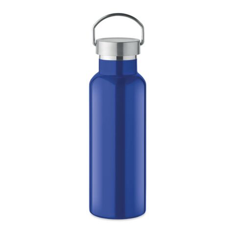 Mitarbeitergeschenk Trinkflasche 500ml – blau – mit Logo bedruckt 90% recycelter Edelstahl auslaufsicher nachhaltige Mehrwegflasche