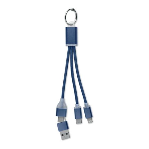Werbeartikel 4in1 Ladekabel Typ-C | marineblau | mit Logo bedrucken