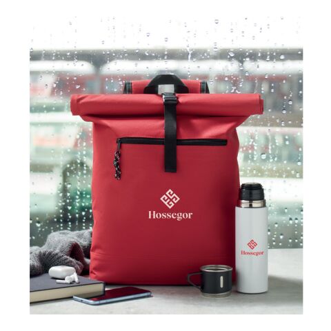 Rolltop-Rucksack 600D rot | ohne Werbeanbringung | Nicht verfügbar | Nicht verfügbar | Nicht verfügbar