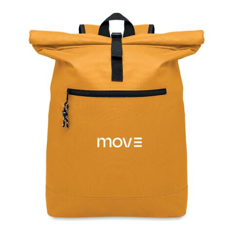Werbeartikel Rolltop-Rucksack 600D – Ochre – mit Logo bedruckt
