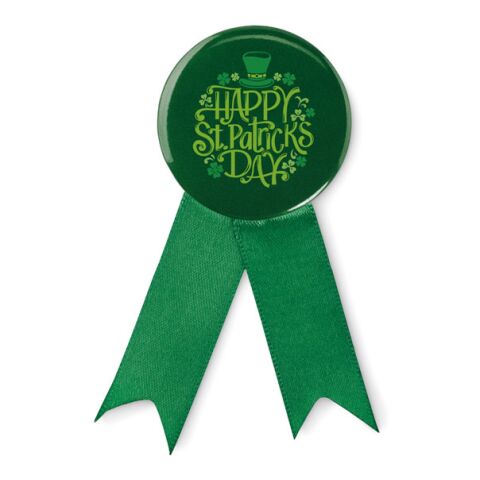 Werbeartikel Brosche – grün – mit Logo bedruckt