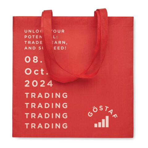 Werbeartikel Einkaufstasche RPET – rot – mit Logo bedruckt