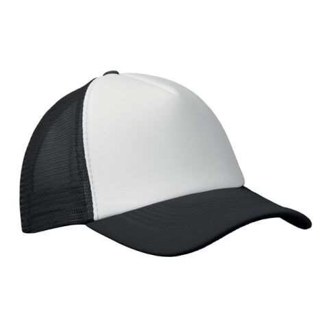 Werbeartikel Truckers Cap – weiß schwarz – Cap / Kappe mit Logo bedruckt