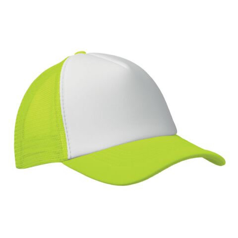 Werbeartikel Truckers Cap – Weiß/Neongelb – Cap / Kappe mit Logo bedruckt