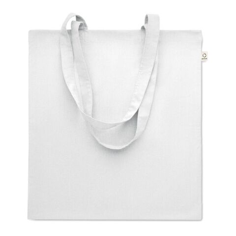 Werbeartikel Einkaufstasche recy. Baumwolle – weiß – mit Logo bedruckt