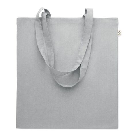 Werbeartikel Einkaufstasche recy. Baumwolle – grau – mit Logo bedruckt
