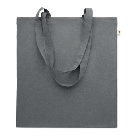 Werbeartikel Einkaufstasche recy. Baumwolle – dunkelgrau – mit Logo bedruckt