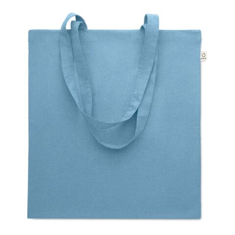 Werbeartikel Einkaufstasche recy. Baumwolle – petrol – mit Logo bedruckt