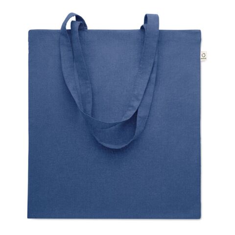 Werbeartikel Einkaufstasche recy. Baumwolle – königsblau – mit Logo bedruckt