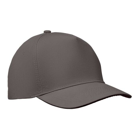 Werbeartikel Baseball Kappe 5 Panels – dunkelgrau – mit Logo bedruckt