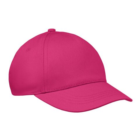 Werbeartikel 5-Panel-Baseball-Cap Kinder – fuchsia – mit Logo bedruckt