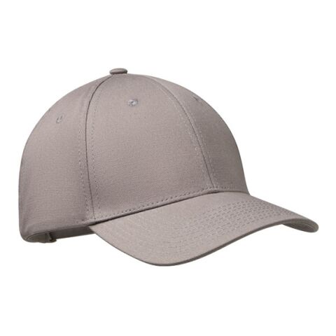 Werbeartikel Baseball Kappe 6 Panels – grau – Cap / Kappe mit Logo bedruckt