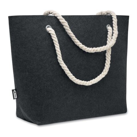 Werbeartikel Einkaufs- oder Strandtasche – dunkelgrau – mit Logo bedruckt