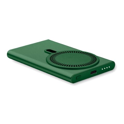 Werbeartikel Powerbank mit Ladestation 15W | dunkelgrün | mit Logo bedrucken