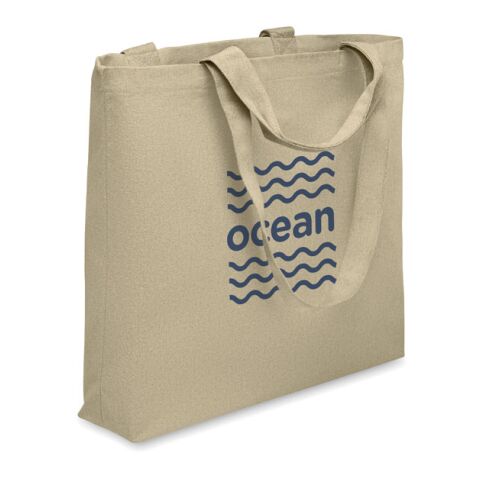 Werbeartikel Einkauf- oder Strandtasche – khaki – mit Logo bedruckt