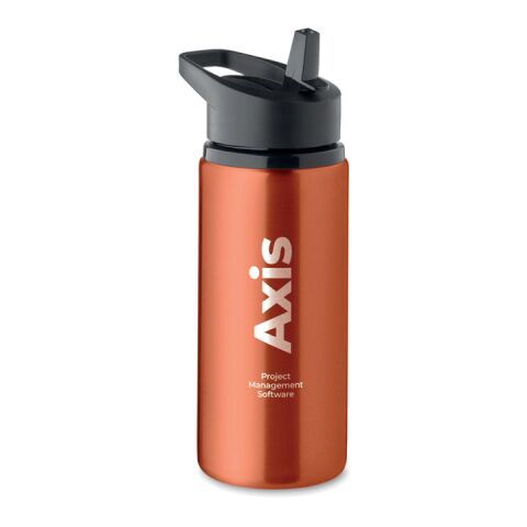 Nachhaltiger Werbeartikel Einwandige Flasche 500 ml – orange – mit Logo bedruckt