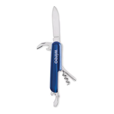 Werbeartikel Multi-Tool-Taschenmesser – blau – mit Logo bedruckt