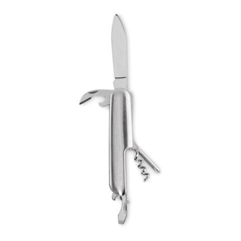 Werbeartikel Multi-Tool-Taschenmesser – silber – mit Logo bedruckt
