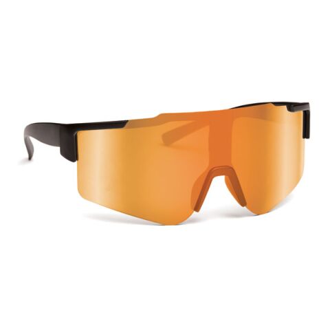 Werbeartikel Sport-Sonnenbrille UV400 – orange – mit Logo bedruckt