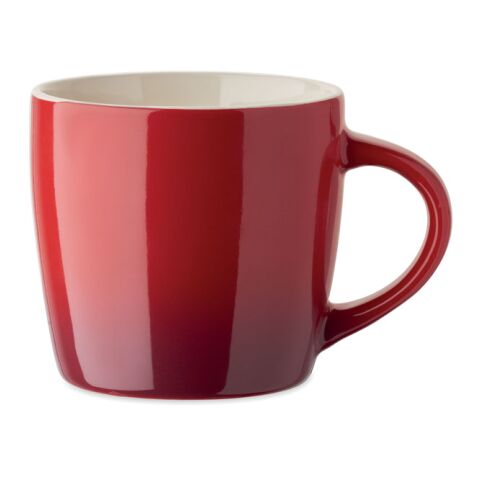 Werbeartikel Keramikbecher – rot – mit Logodruck 300 ml für die Büroküche