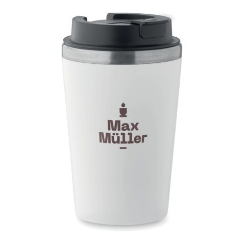 Kundengeschenk Thermobecher Doppelwandiger Becher – weiß – mit Logodruck 350 ml nachhaltig für das Mitarbeiter-Onboarding