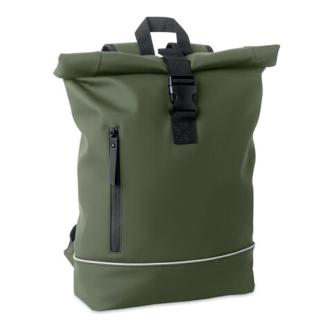 Werbeartikel 15" Rolltop-Laptop-Rucksack | dunkelgrün | mit Logo bedrucken
