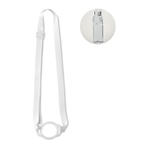 Werbeartikel Lanyard mit Getränkehalter – weiß – mit Logo bedruckt