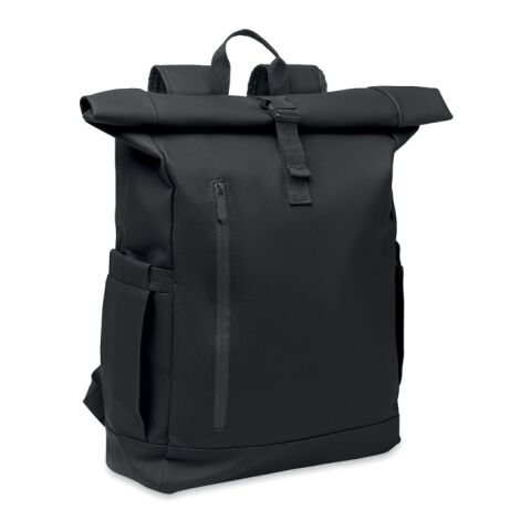 Rolltop-Rucksack 600D RPET schwarz | ohne Werbeanbringung | Nicht verfügbar | Nicht verfügbar | Nicht verfügbar