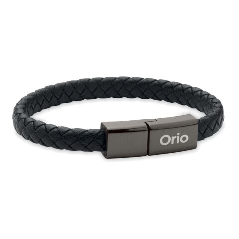 60W Flecht-Armband-Ladekabel schwarz | ohne Werbeanbringung | Nicht verfügbar | Nicht verfügbar