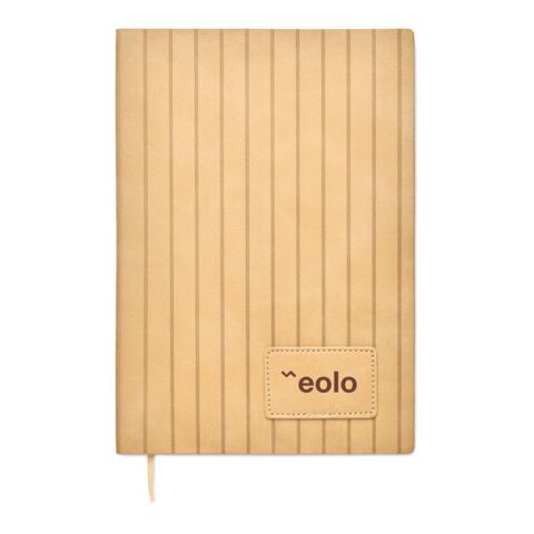 Werbeartikel DIN A5 Smokey Notizbuch PU – beige – mit Logo bedruckt