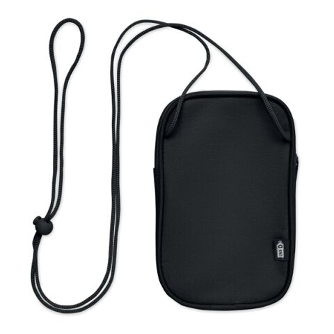 Crossbody-Reisetasche RPET schwarz | ohne Werbeanbringung | Nicht verfügbar | Nicht verfügbar | Nicht verfügbar