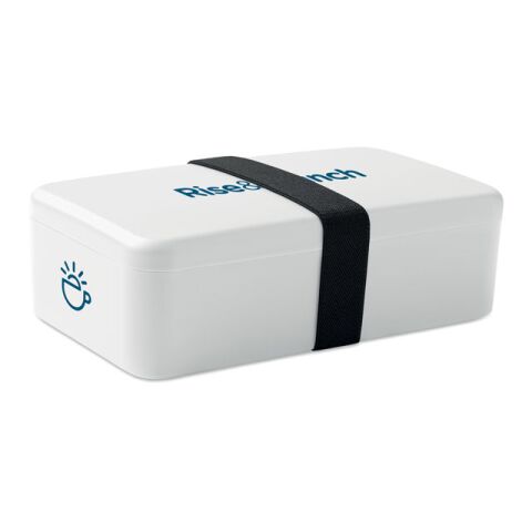 Werbemittel Lunchbox PP 750 ml – weiß – mit Logo bedruckt nachhaltig aus recyceltem Material für den Büroalltag