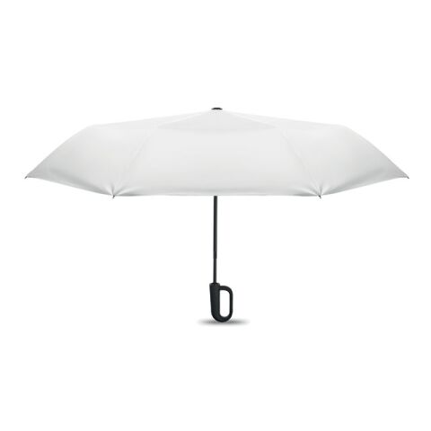 Werbeartikel Windproof Regenschirm 21" – weiß – mit Logo bedruckt