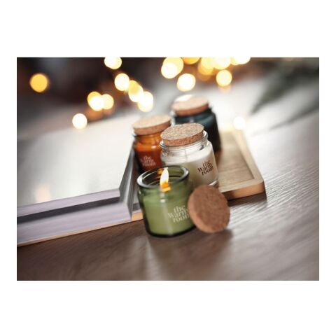 Werbeartikel Kerze aus Pflanzenwachs 70g | beige | mit Logo bedrucken