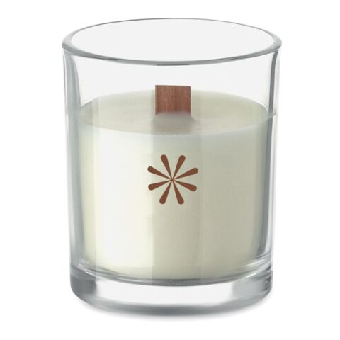 Werbeartikel Kerze aus Pflanzenwachs 80 g | transparent | mit Logo bedrucken