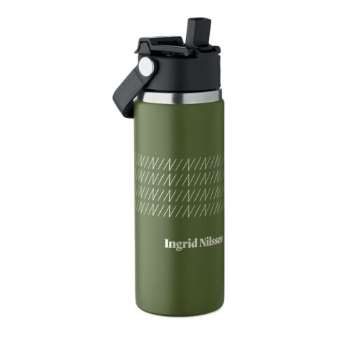 Werbeartikel Isolierflasche 500 ml – dunkelgrün – mit Logo bedruckt