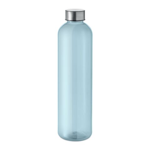 Werbeartikel Trinkflasche RPET 1000 ml – transparent hellblau – mit Logo bedruckt