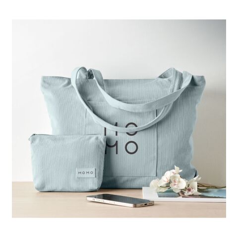 Einkaufstasche Kord-Polyester himmelblau | ohne Werbeanbringung | Nicht verfügbar | Nicht verfügbar | Nicht verfügbar