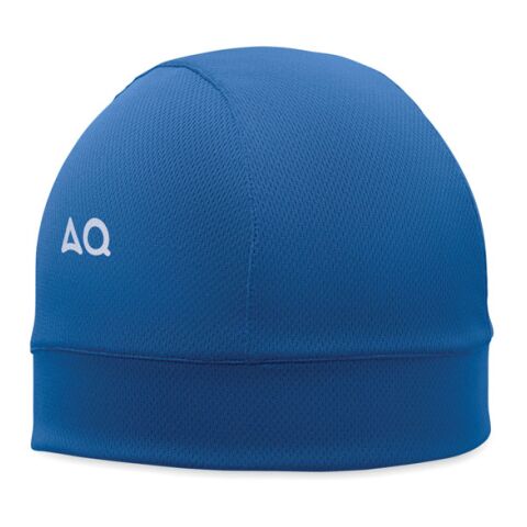 Werbeartikel Kühlende Sport-Beanie – blau – Mütze / Beanie mit Logo bedruckt